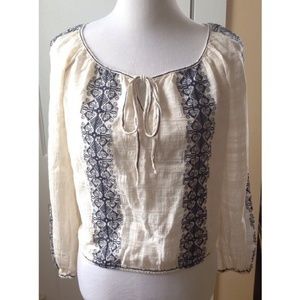 MAX STUDIO Boho Peasant Top NWOT!